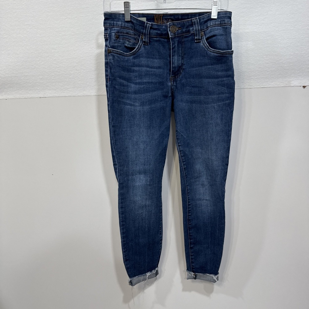 Kut From The Kloth Jeans Womens 4 Carlo Ankle Skinny Cut Off Hem Stretch 58539
